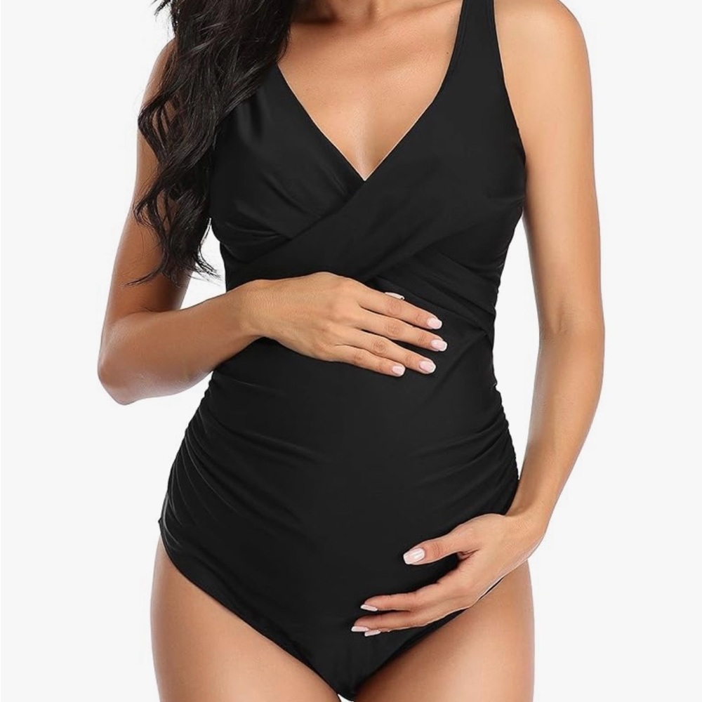 Maternity One-Piece Swimwear - Black